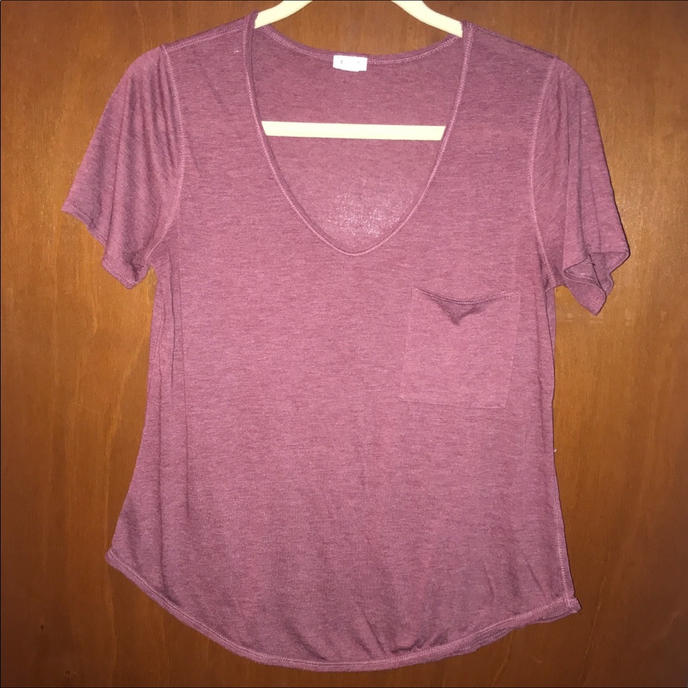 GARAGE Maroon Scoop Neck Tee